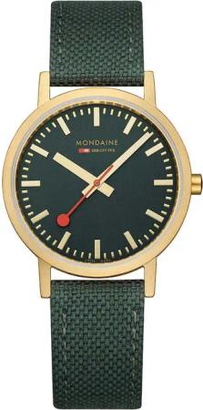 Mondaine A660.30314.60SBS Damenuhr Classic Grün und Gold 36mm 3ATM