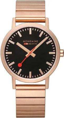 Mondaine A660.30360.16SBR Classic Schwarz und Rosé 40mm 3ATM