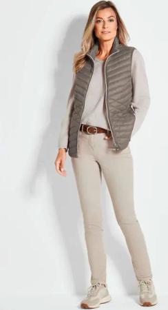 Steppweste - taupe - Gr. 52 von Goldner Fashion