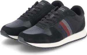 Tommy Hilfiger Low Sneaker RUNNER EVO für Herren - Gr. 43 - schwarz - Leder und Synthetik