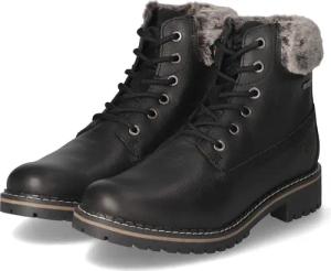 Tamaris Schnürstiefeletten für Damen - Gr. 39 - schwarz - Glattleder