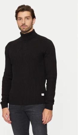 Jack&Jones Rollkragenpullover Pannel 12258472 Schwarz Regular Fit