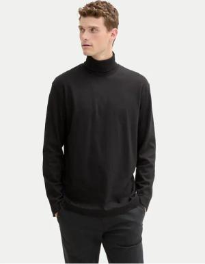 Tom Tailor Rollkragenpullover 1043993 Schwarz Regular Fit