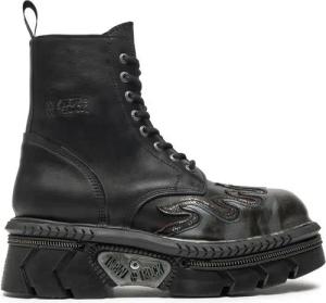 NEW ROCK Schnürstiefel M-MILI134C-S1 Schwarz