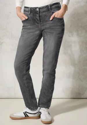 Cecil Damen Thermo Jeans im Casual Fit in Schwarz, Gr: 25