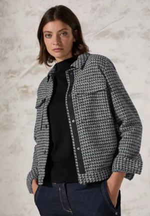 Cecil Damen Kurze Jaquard Jacke in Schwarz, Gr: S
