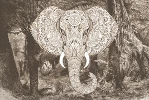 Architects Paper Fototapete "Atelier 47 Elephant Head 1", orientalisch, Vlies, Wand, Schräge, Decke