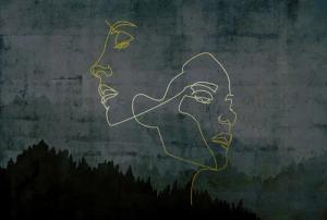 Architects Paper Fototapete "Atelier 47 Golden Outline 4", abstrakt, Vlies, Wand, Schräge, Decke