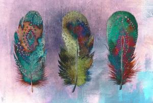 Architects Paper Fototapete "Atelier 47 Motley Feather 1", mehrfarbig, Vlies, Wand, Schräge, Decke
