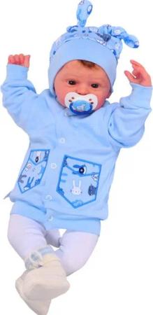 La Bortini Sweatjacke Baby Jacke leichtes Jäckchen Pulli in Blau mit Häschen