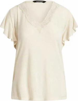Lauren Ralph Lauren Blusentop SIGLAY LINEN V-Neck Ruffle
