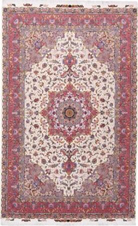 Nain Trading Orientteppich Täbriz 70Raj Seidenkette 199x309 Handgeknüpfter Orientteppich, rechteckig, Höhe: 6 mm