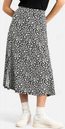 Les Lunes Sommerrock Sienna bequemes dehnbares Material, Midi-Länge, eleganter seitlicher Schlitz