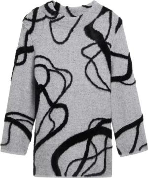 TOM TAILOR Damen Plus Size - Gemusterter Strickpullover, grau, Gemustert, Gr. 52