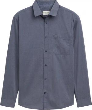 TOM TAILOR Herren Chambray Hemd mit Brusttasche, blau, Uni, Gr. M