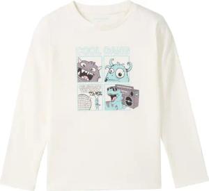 TOM TAILOR Jungen Langarmshirt mit Motivprint, weiß, Uni, Gr. 104/110