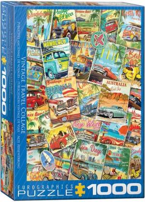 Puzzle 1000 Teile Puzzle - Puzzle - Vintage Classic Reise Werbung, Puzzleteile