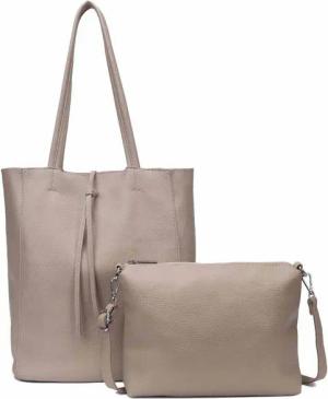 ITALYSHOP24 Schultertasche SET 2in1 Damen Tasche Umhängetasche XXL Shopper, Leichtgewicht Hobo + Crossbody Bag / Schmucktasche