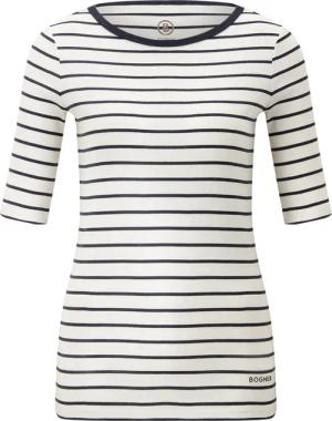 BOGNER T-Shirt Louna für Damen - Off-White/Navy-Blau - 34