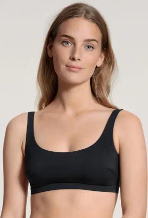CALIDA Natural Skin Bustierfür Damen, L, Schwarz, Formbewusst und federleicht – unsichtbar unter jeder Kleidung