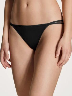 CALIDA Eco Sense Tanga-Slipfür Damen, XS, Schwarz, Geschmeidig zur Haut, gut zur Umwelt