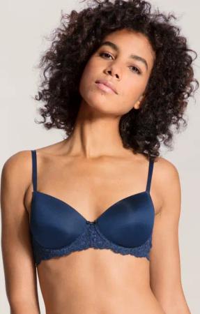 CALIDA Sensual Secrets T-Shirt-BHfür Damen, 80D, Blau, Feinste Baumwolle auf der Haut!