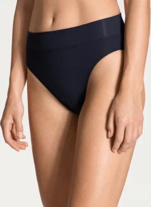 CALIDA Elastic Slip mit Softbund, high waistfür Damen, XS, Blau, So bequem kann sportlich sein