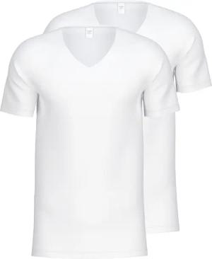CALIDA Natural Benefit V-Shirt, 2-Packfür Herren, S, Weiß, Qualität im Vorteilspack
