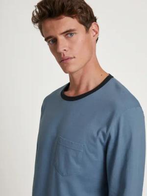 CALIDA Relax Essentials Pyjama, langfür Herren, XL, Blau, Basic aus reiner Bio-Baumwolle