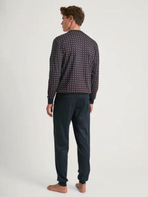 CALIDA Relax Comfy 5 Bündchen-Pyjamafür Herren, S, Blau, In wärmender Baumwolle durch eine erholsame Nacht