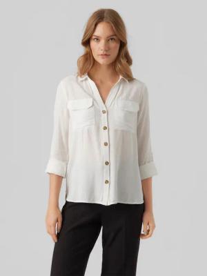 Vero Moda Hemd Bumpy 10275283 Weiß Regular Fit