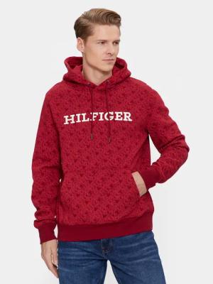 Tommy Hilfiger Sweatshirt Aop Monogram MW0MW32703 Rot Regular Fit