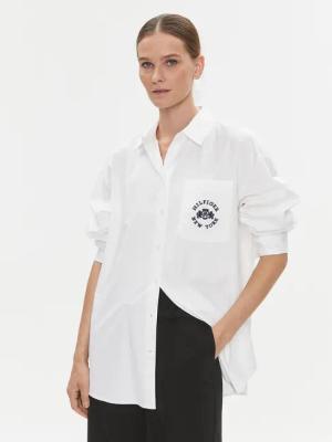 Tommy Hilfiger Hemd Varsity WW0WW39682 Weiß Oversize