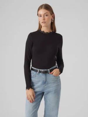 Vero Moda Bluse 10295141 Schwarz Slim Fit