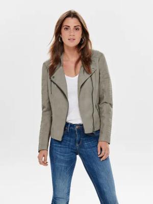 ONLY Jacke aus Kunstleder Ava 15102997 Grau Regular Fit