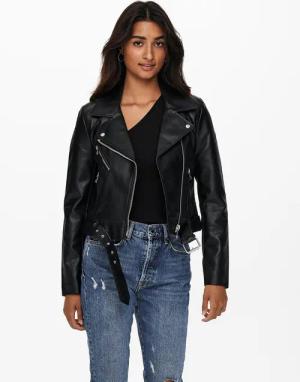 ONLY Jacke aus Kunstleder Vera 15232135 Schwarz Regular Fit