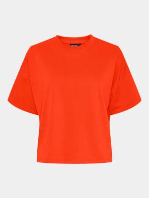 Pieces T-Shirt Chilli Summer 17118870 Orange Loose Fit