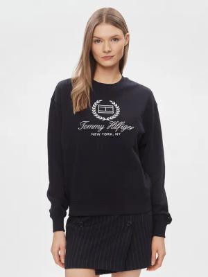 Tommy Hilfiger Sweatshirt Flag Script WW0WW41758 Dunkelblau Regular Fit