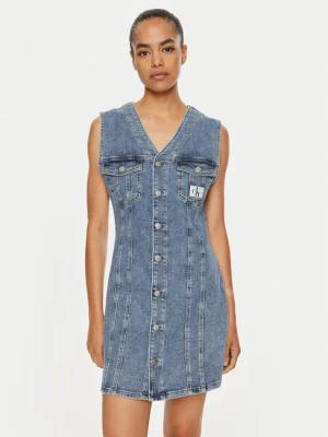 Calvin Klein Jeans Jeanskleid J20J223712 Blau Slim Fit