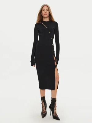 Versace Jeans Couture Strickkleid 77HAOMB3 Schwarz Slim Fit