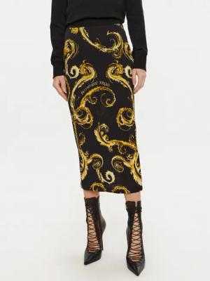 Versace Jeans Couture Midirock 77HAE8B6 Schwarz Regular Fit