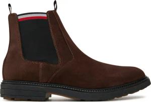 Tommy Hilfiger Klassische Stiefeletten Outdoor Suede Chelsea FM0FM05191 Braun