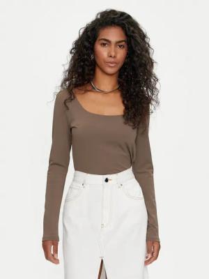 Pieces Bluse Neja 17151121 Braun Slim Fit