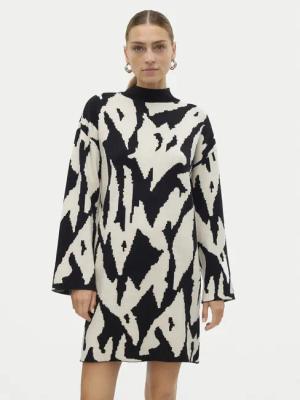 Vero Moda Strickkleid Gold New Art 10311362 Schwarz Regular Fit