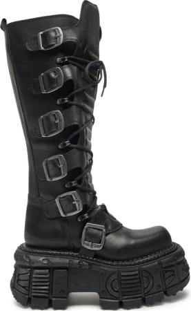 NEW ROCK Schnürstiefel M-272-S3 Schwarz