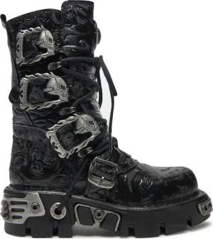 NEW ROCK Schnürstiefel M-391-S4 Schwarz