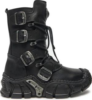 NEW ROCK Schnürstiefel M-IMPACT013-S1 Schwarz
