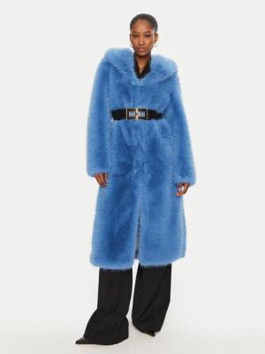 YES LONDON Pelzmantel ECO/024 Blau Regular Fit