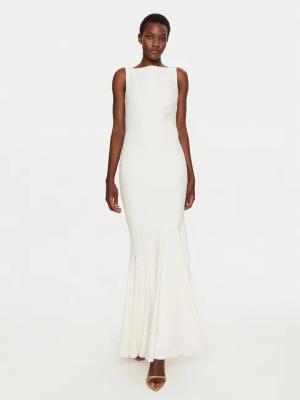 Rinascimento Abendkleid CFC0119999003 Weiß Slim Fit