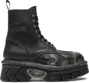 NEW ROCK Schnürstiefel M-MILI134C-S1 Schwarz